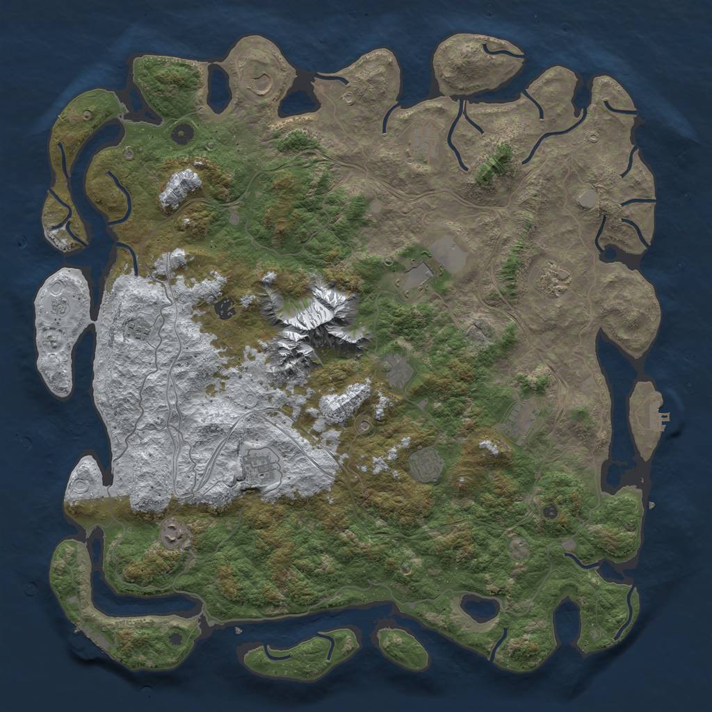 Rust Map: Procedural Map, Size: 5000, Seed: 167060, 20 Monuments