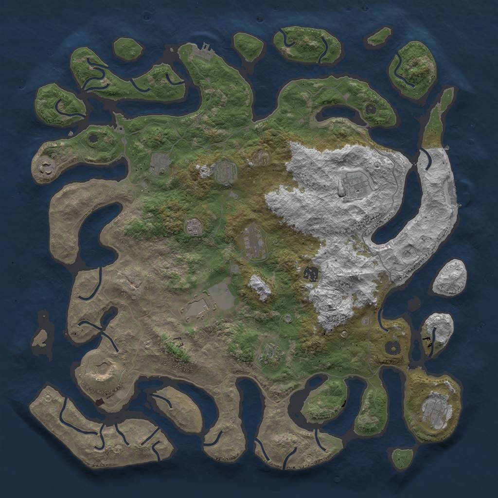 Rust Map: Procedural Map, Size: 4800, Seed: 71181825, 16 Monuments