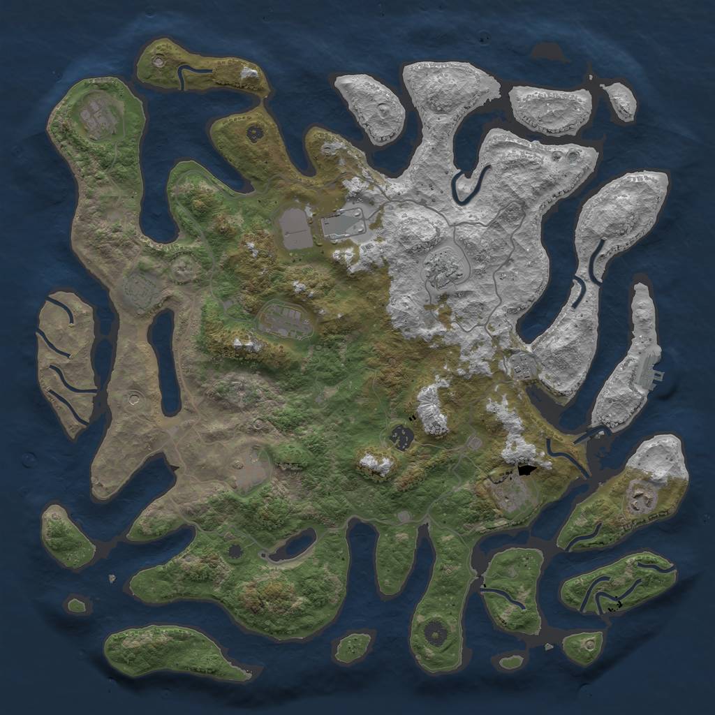 Rust Map: Procedural Map, Size: 4500, Seed: 8885624, 14 Monuments