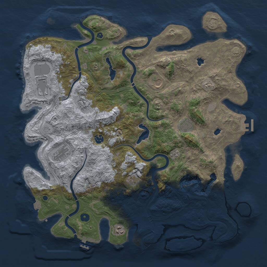 Rust Map: Procedural Map, Size: 4500, Seed: 2075472855, 15 Monuments