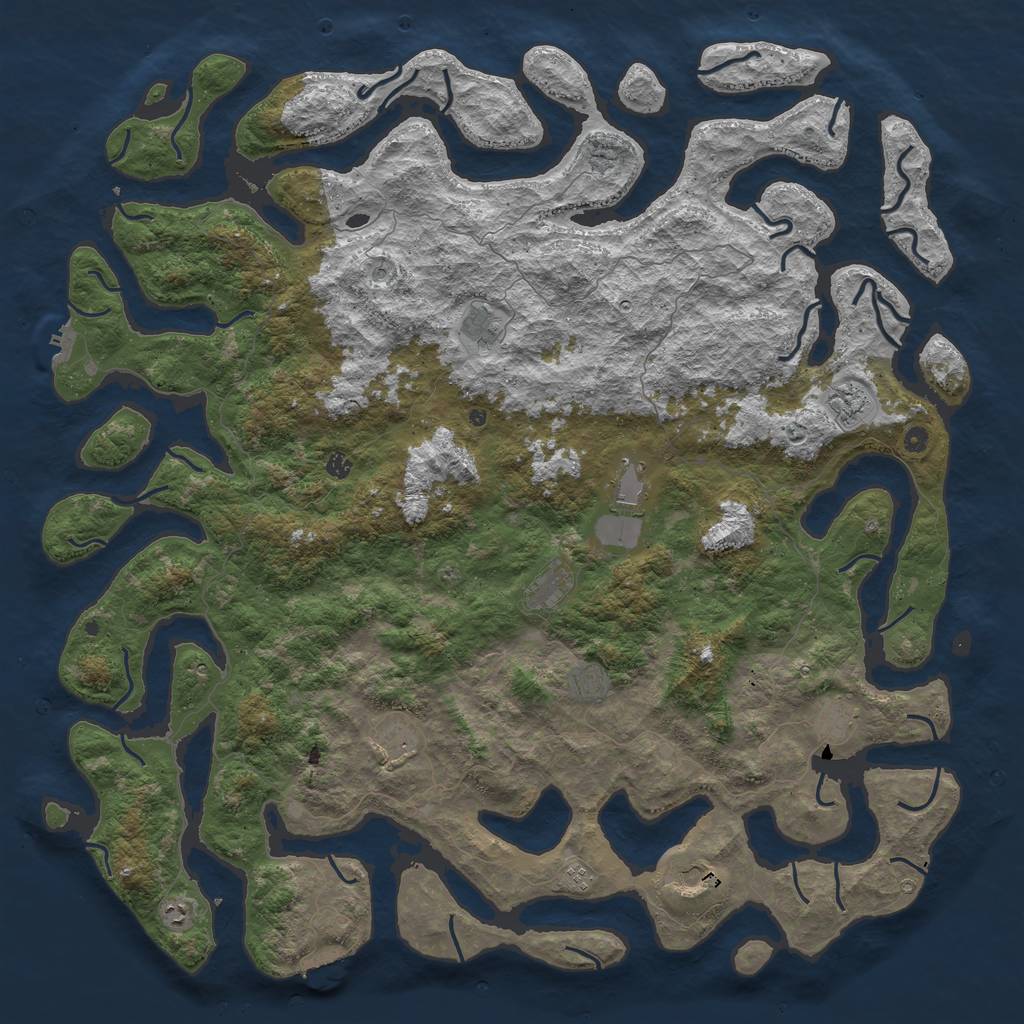 Rust Map: Procedural Map, Size: 6000, Seed: 1789568, 16 Monuments