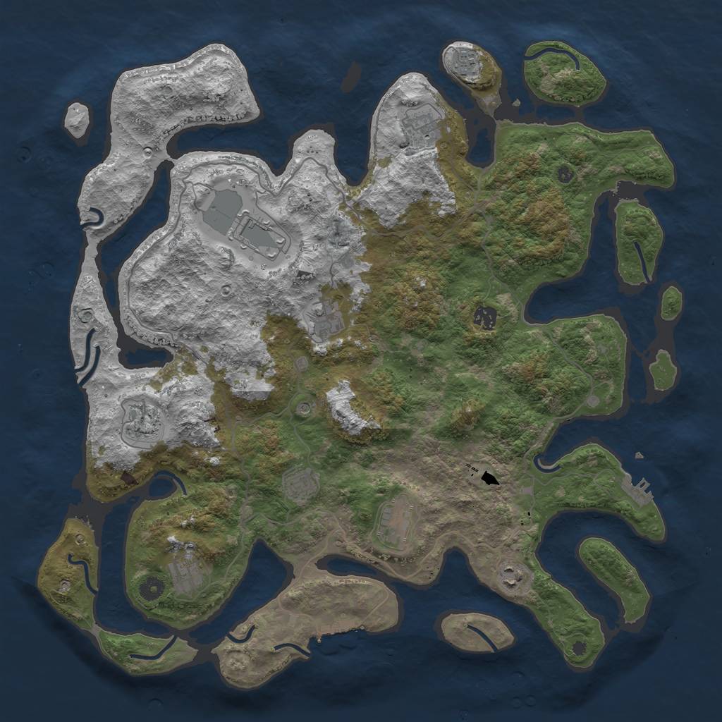 Rust Map: Procedural Map, Size: 4500, Seed: 434452342, 15 Monuments