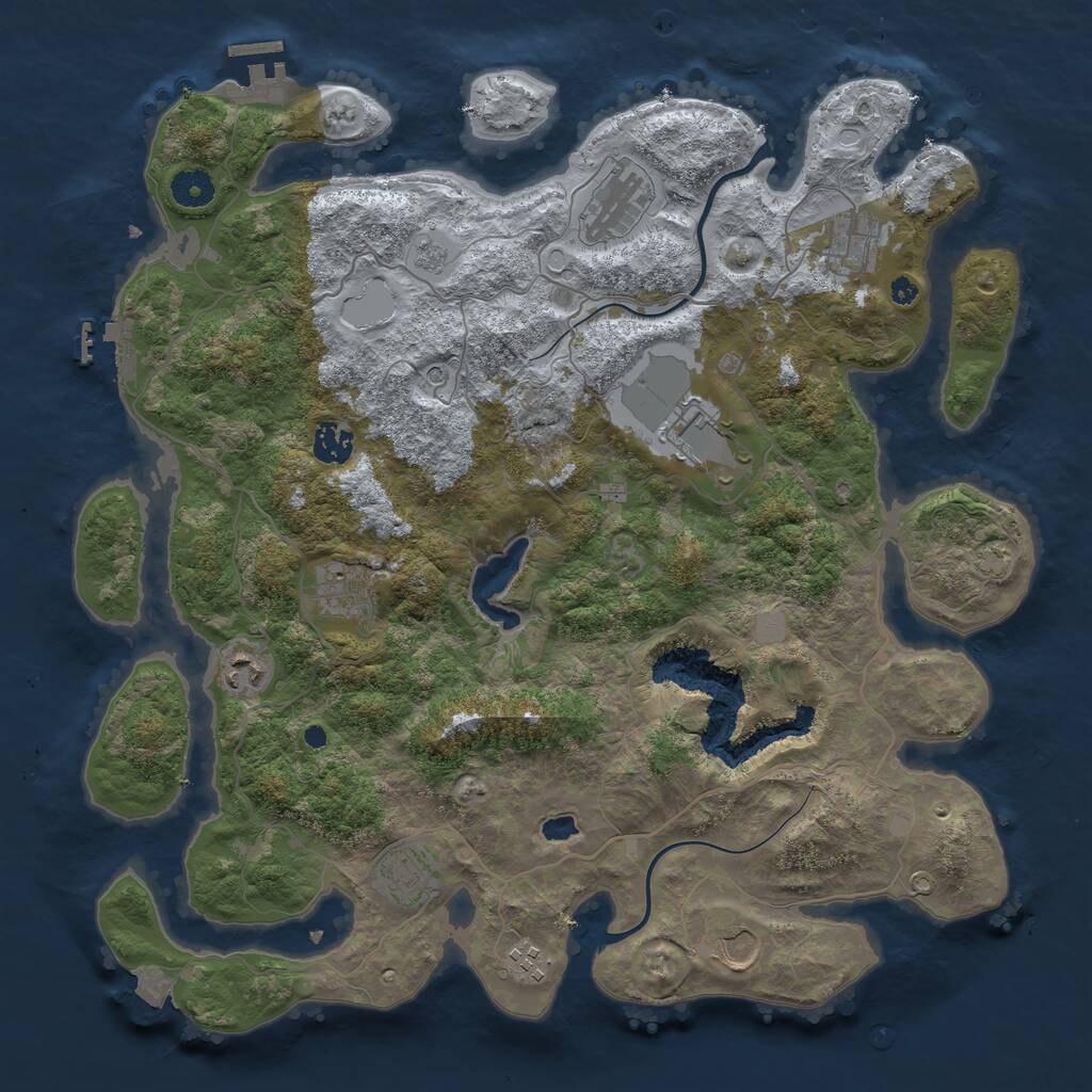 Rust Map: Procedural Map, Size: 4000, Seed: 494263932, 15 Monuments