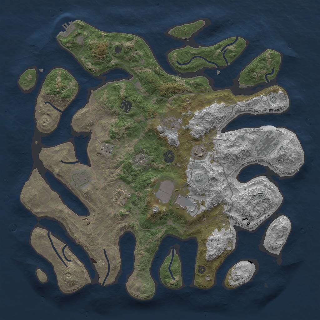 Rust Map: Procedural Map, Size: 4000, Seed: 771382558, 12 Monuments