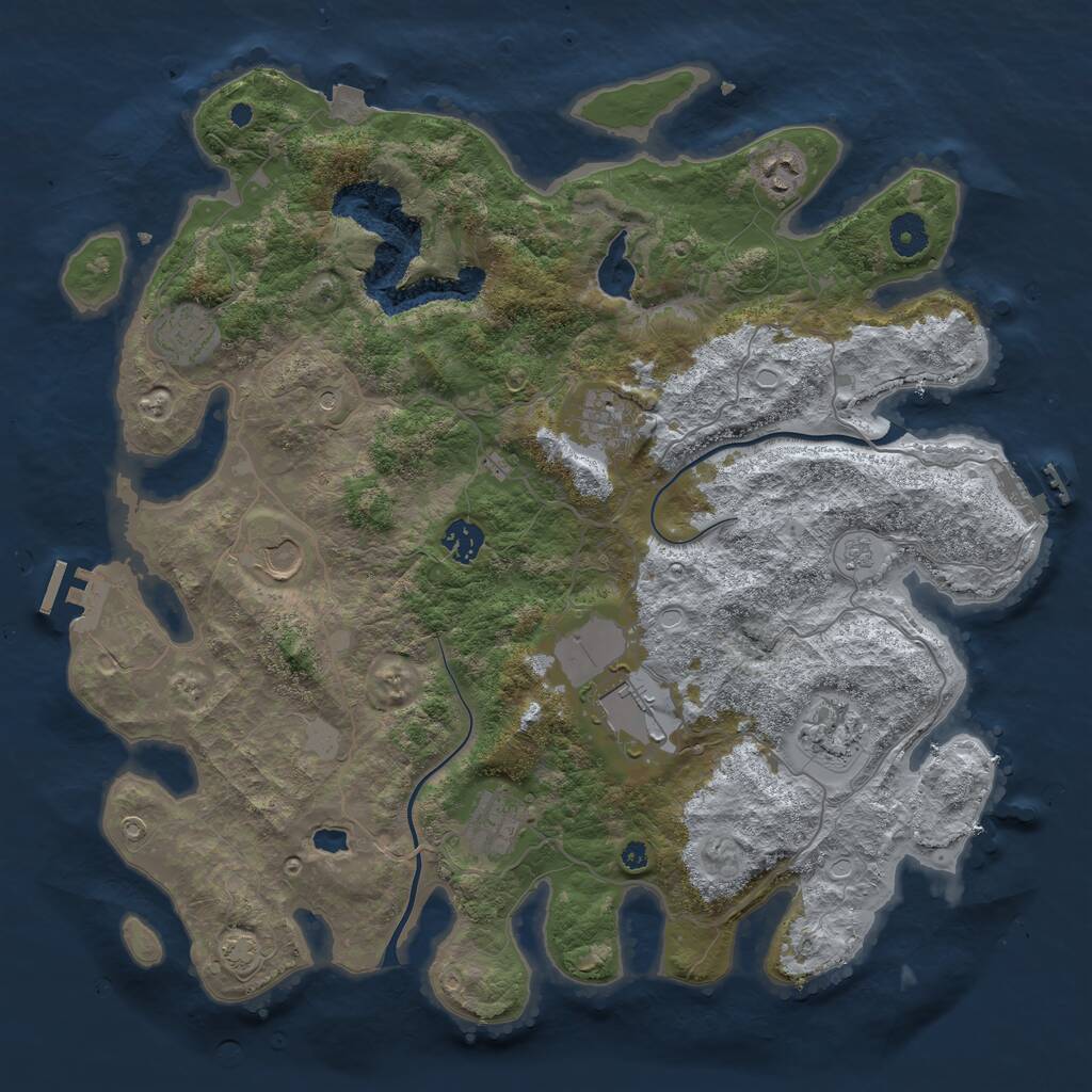 Rust Map: Procedural Map, Size: 4000, Seed: 771382558, 14 Monuments