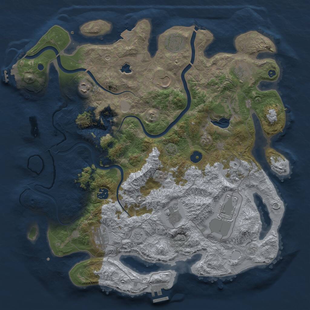 Rust Map: Procedural Map, Size: 4000, Seed: 682564, 16 Monuments