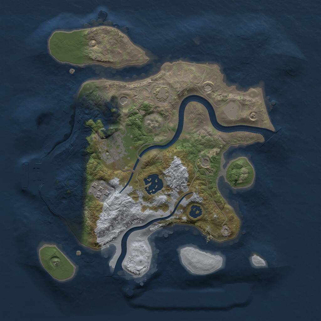 Rust Map: Procedural Map, Size: 2500, Seed: 913941893, 7 Monuments