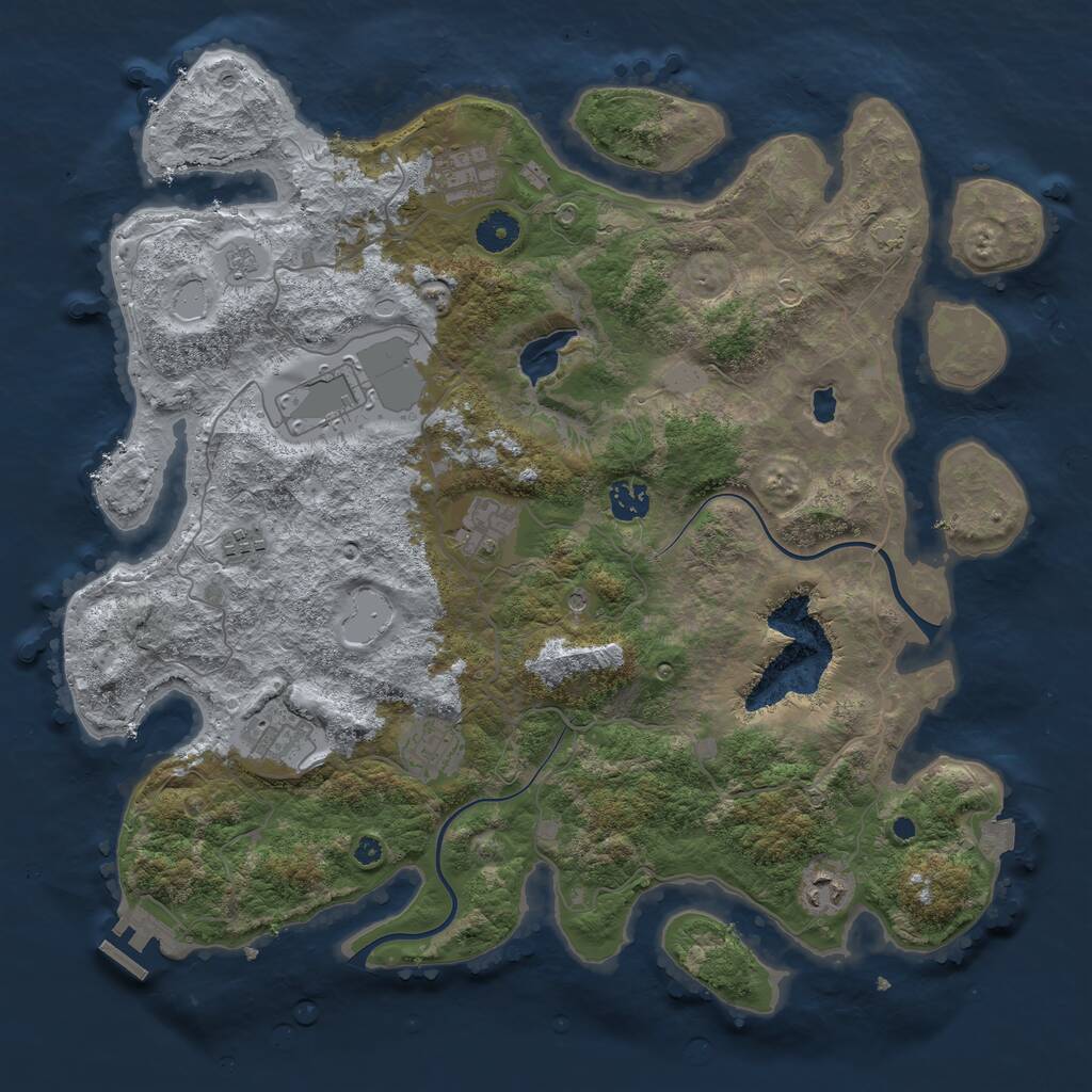 Rust Map: Procedural Map, Size: 4000, Seed: 146420794, 13 Monuments