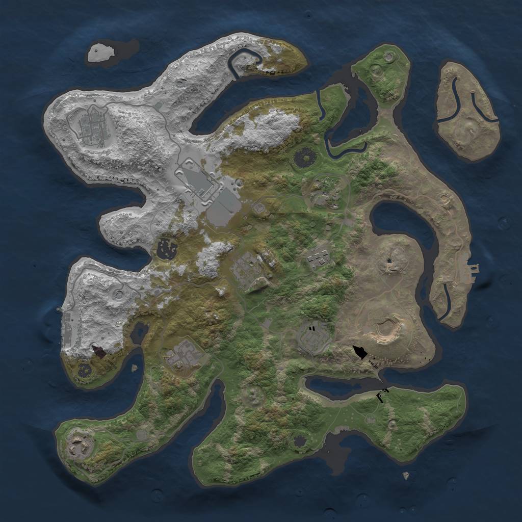 Rust Map: Procedural Map, Size: 3700, Seed: 679252793, 15 Monuments