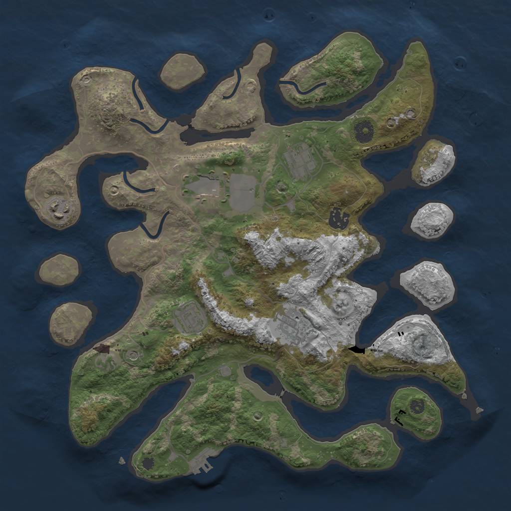 Rust Map: Procedural Map, Size: 3584, Seed: 6251971, 10 Monuments
