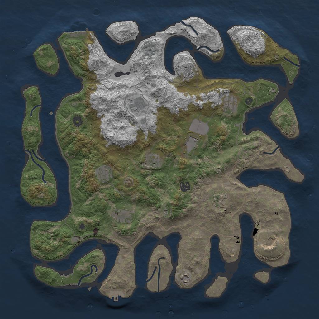 Rust Map: Procedural Map, Size: 4500, Seed: 1665485861, 16 Monuments