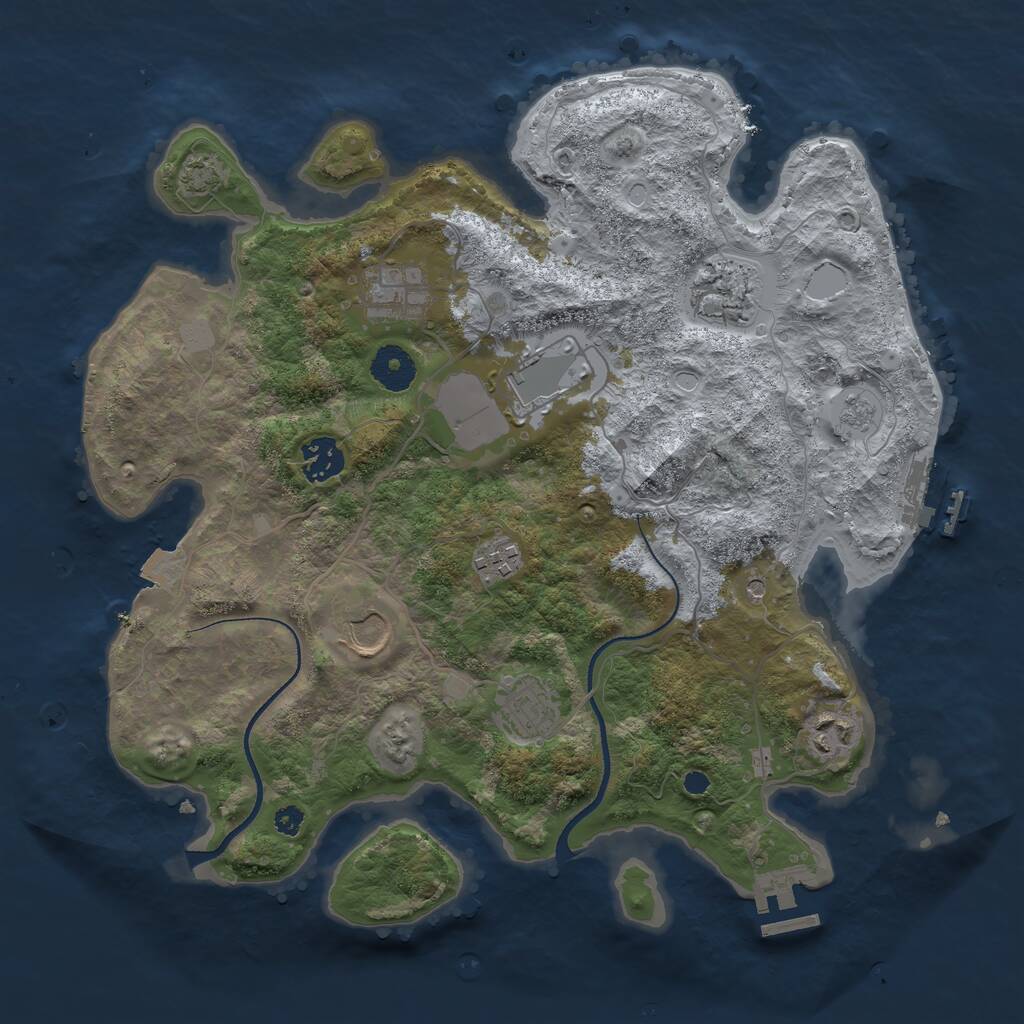 Rust Map: Procedural Map, Size: 3500, Seed: 78523, 14 Monuments