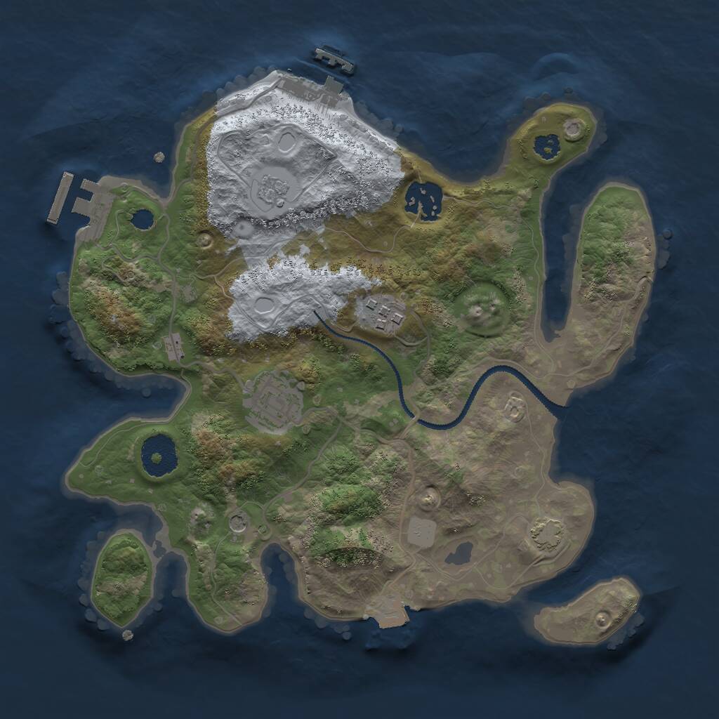 Rust Map: Procedural Map, Size: 2750, Seed: 13859, 9 Monuments