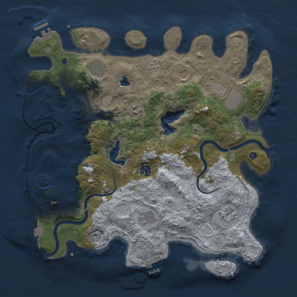 Rust Map: Procedural Map, Size: 4000, Seed: 1433295562, 14 Monuments
