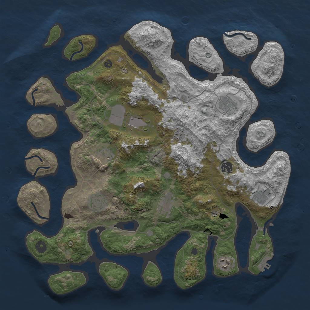 Rust Map: Procedural Map, Size: 4000, Seed: 576217, 13 Monuments
