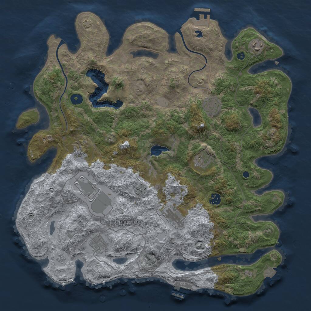 Rust Map: Procedural Map, Size: 4000, Seed: 85476321, 15 Monuments