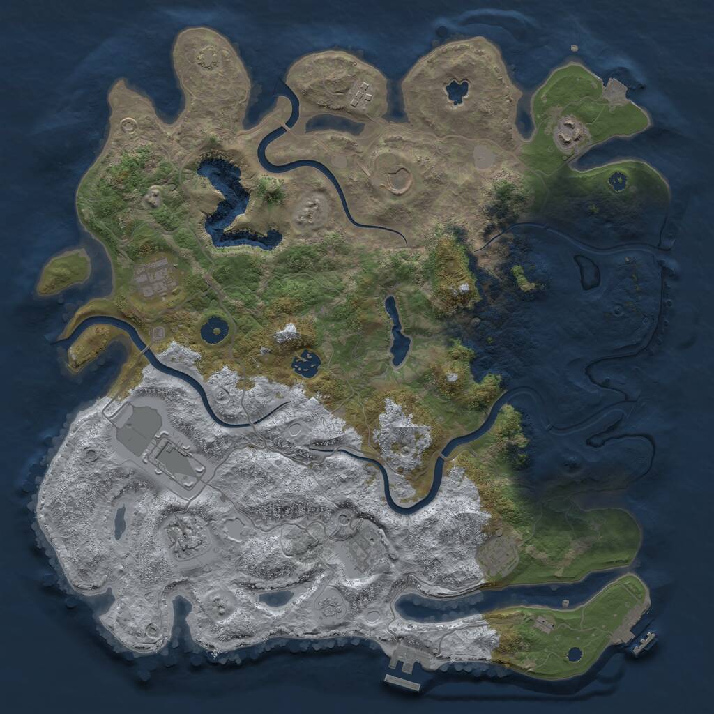 Rust Map: Procedural Map, Size: 4000, Seed: 85476321, 15 Monuments