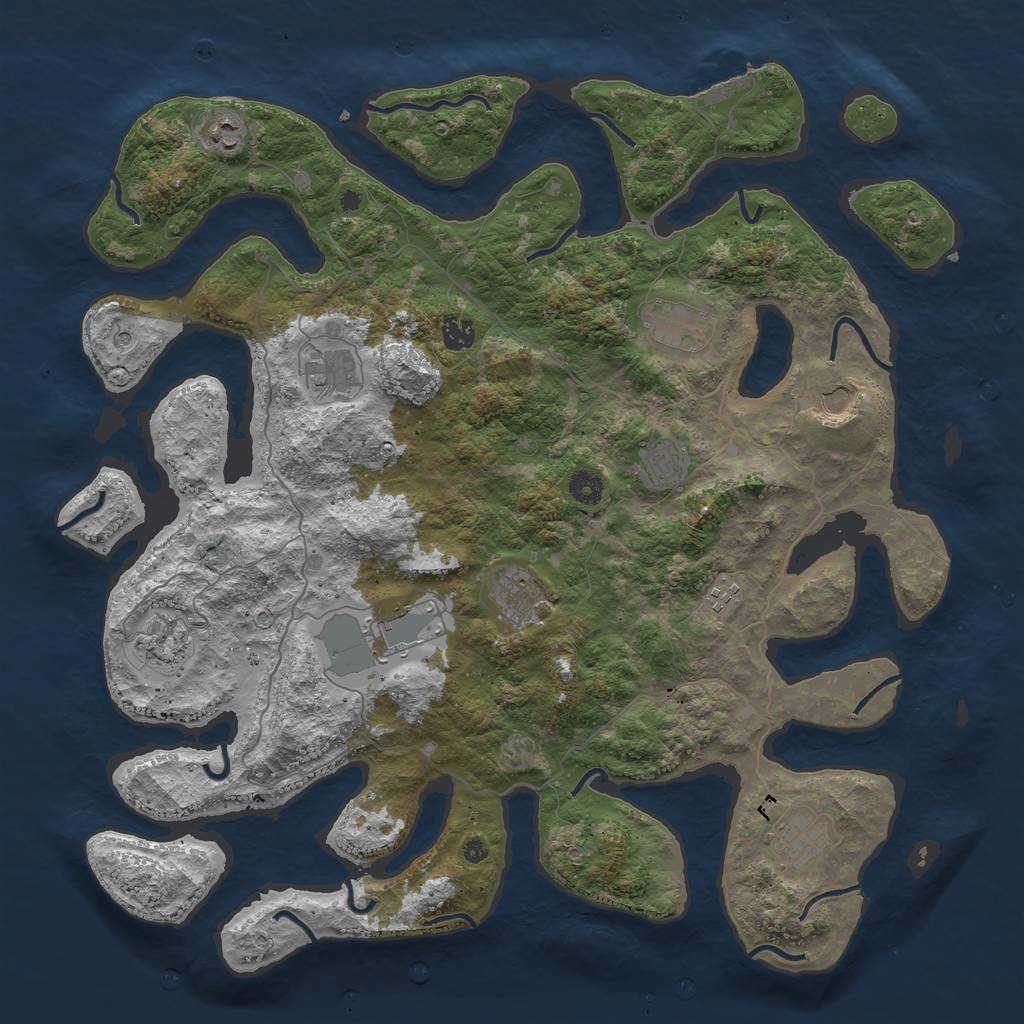 Rust Map: Procedural Map, Size: 4500, Seed: 283346891, 15 Monuments