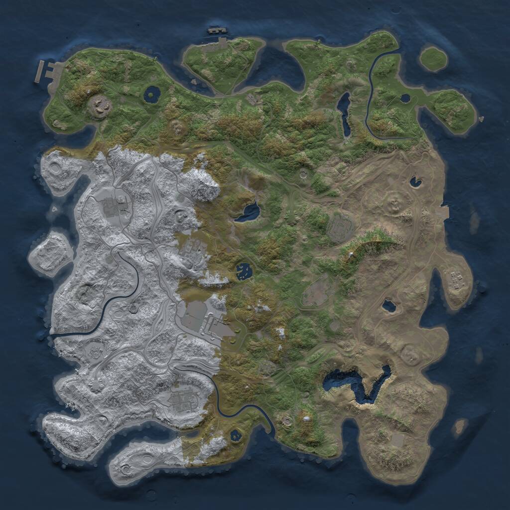 Rust Map: Procedural Map, Size: 4500, Seed: 283346891, 15 Monuments