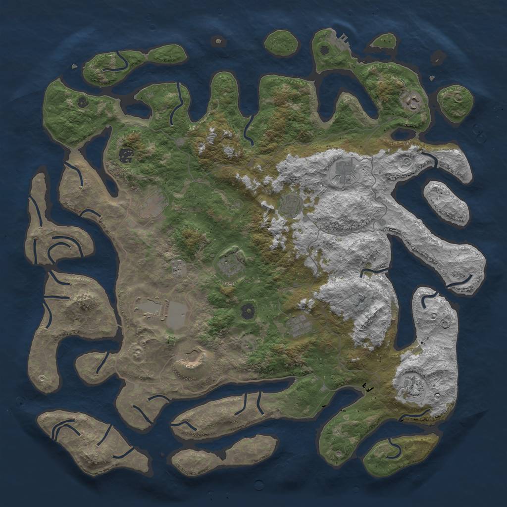 Rust Map: Procedural Map, Size: 5000, Seed: 117489, 15 Monuments