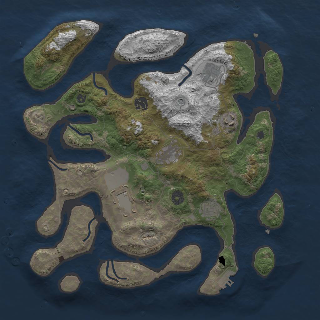 Rust Map: Procedural Map, Size: 3500, Seed: 135413, 10 Monuments