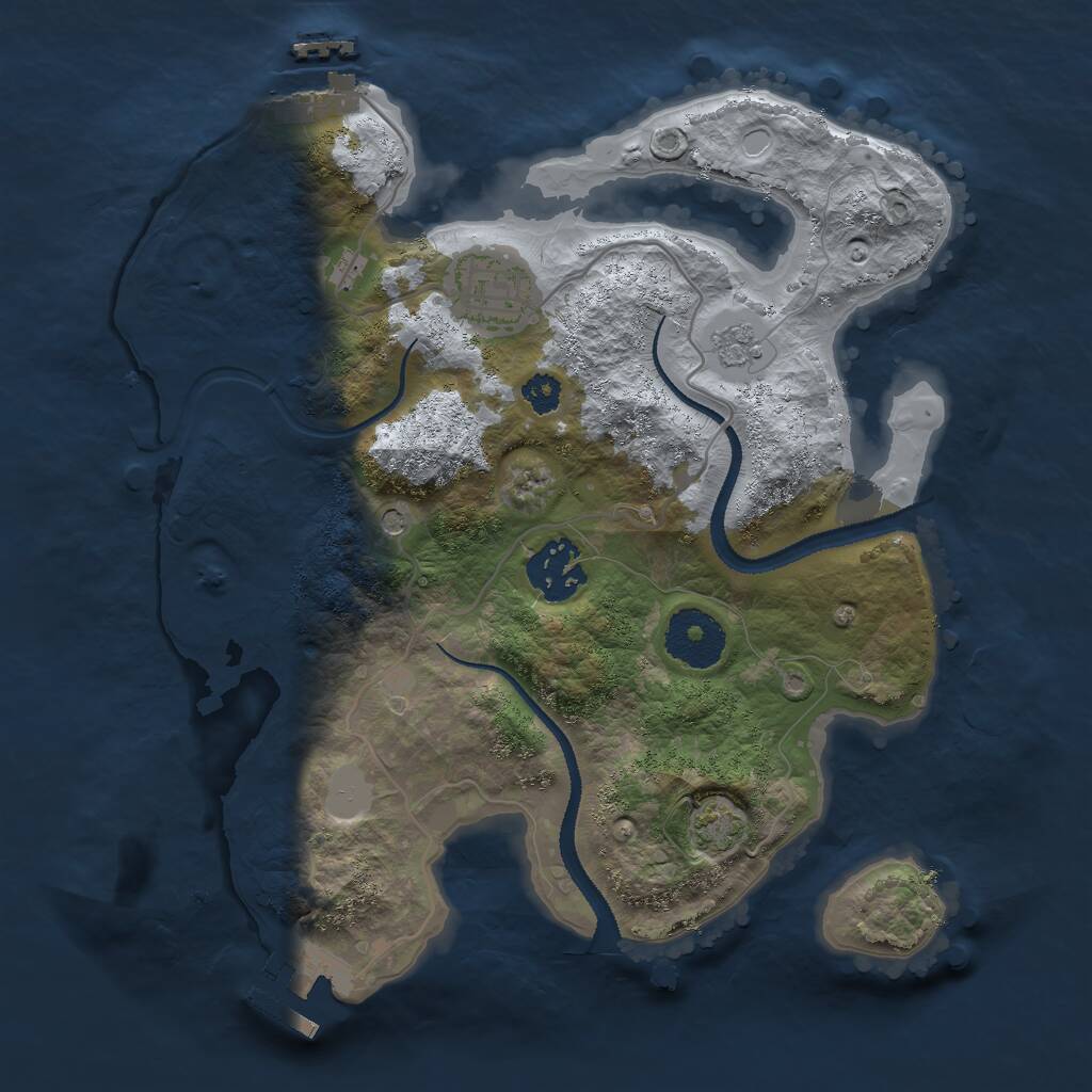 Rust Map: Procedural Map, Size: 2800, Seed: 121315421, 8 Monuments