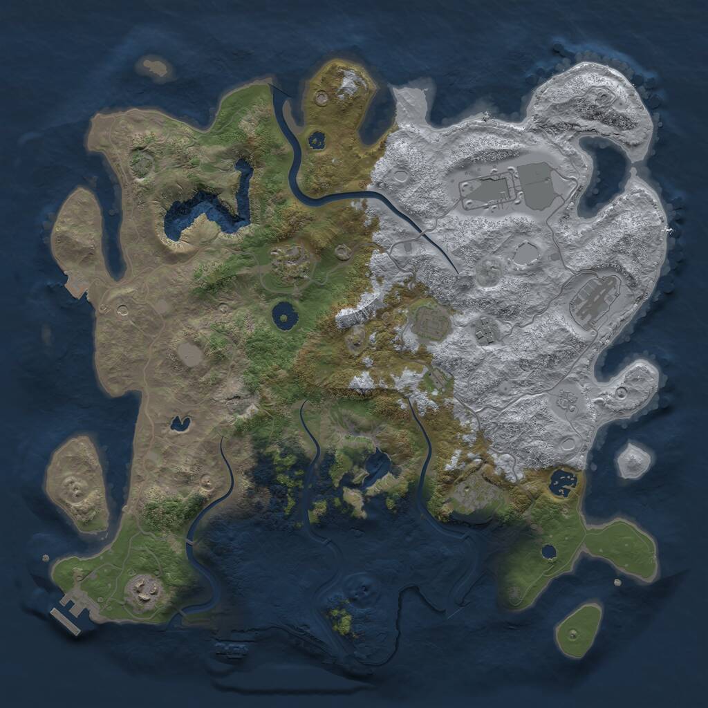 Rust Map: Procedural Map, Size: 4000, Seed: 357657373, 14 Monuments