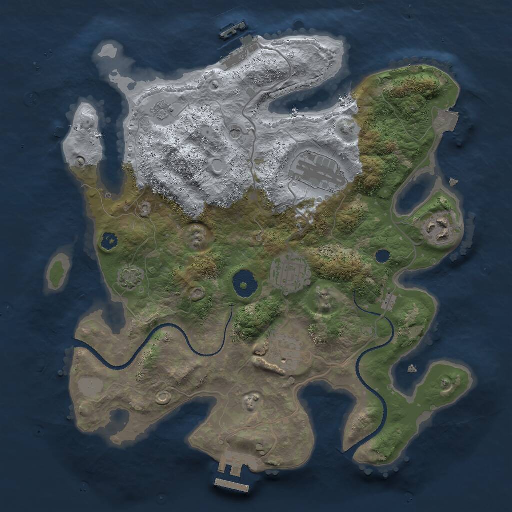 Rust Map: Procedural Map, Size: 3000, Seed: 902011249, 10 Monuments
