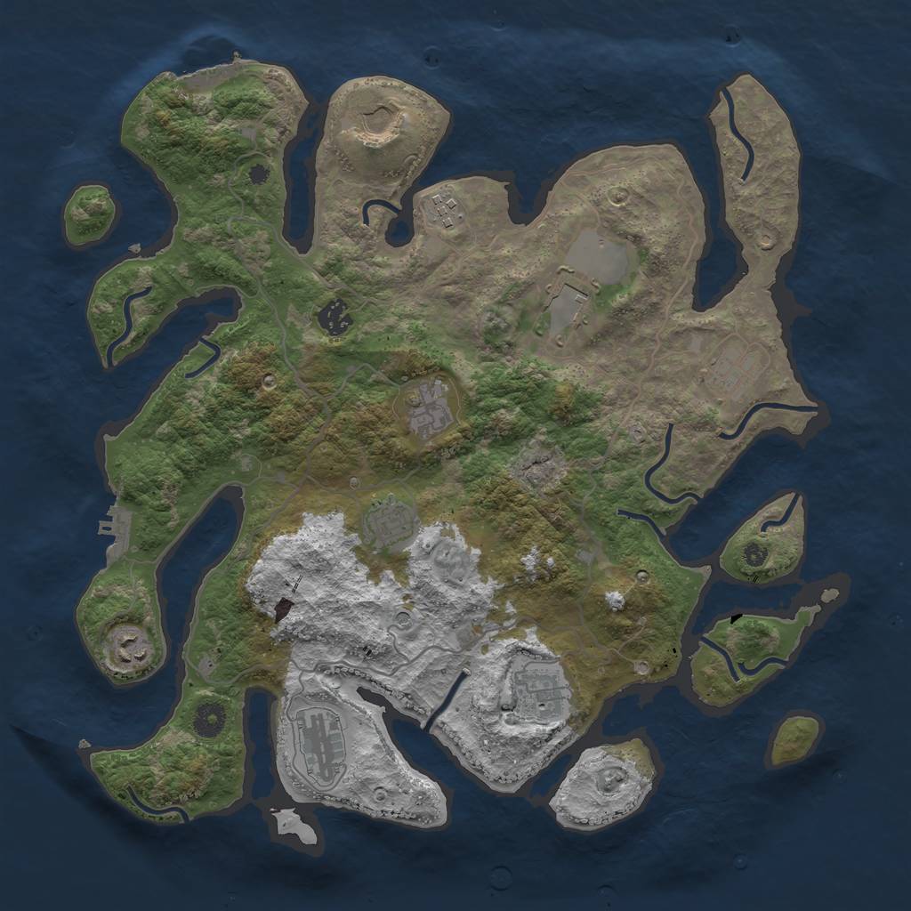 Rust Map: Procedural Map, Size: 4000, Seed: 353608085, 15 Monuments