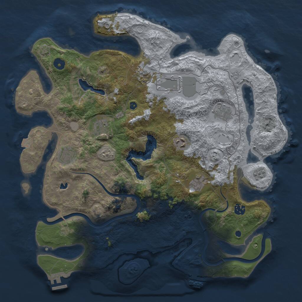 Rust Map: Procedural Map, Size: 4000, Seed: 450053475, 15 Monuments