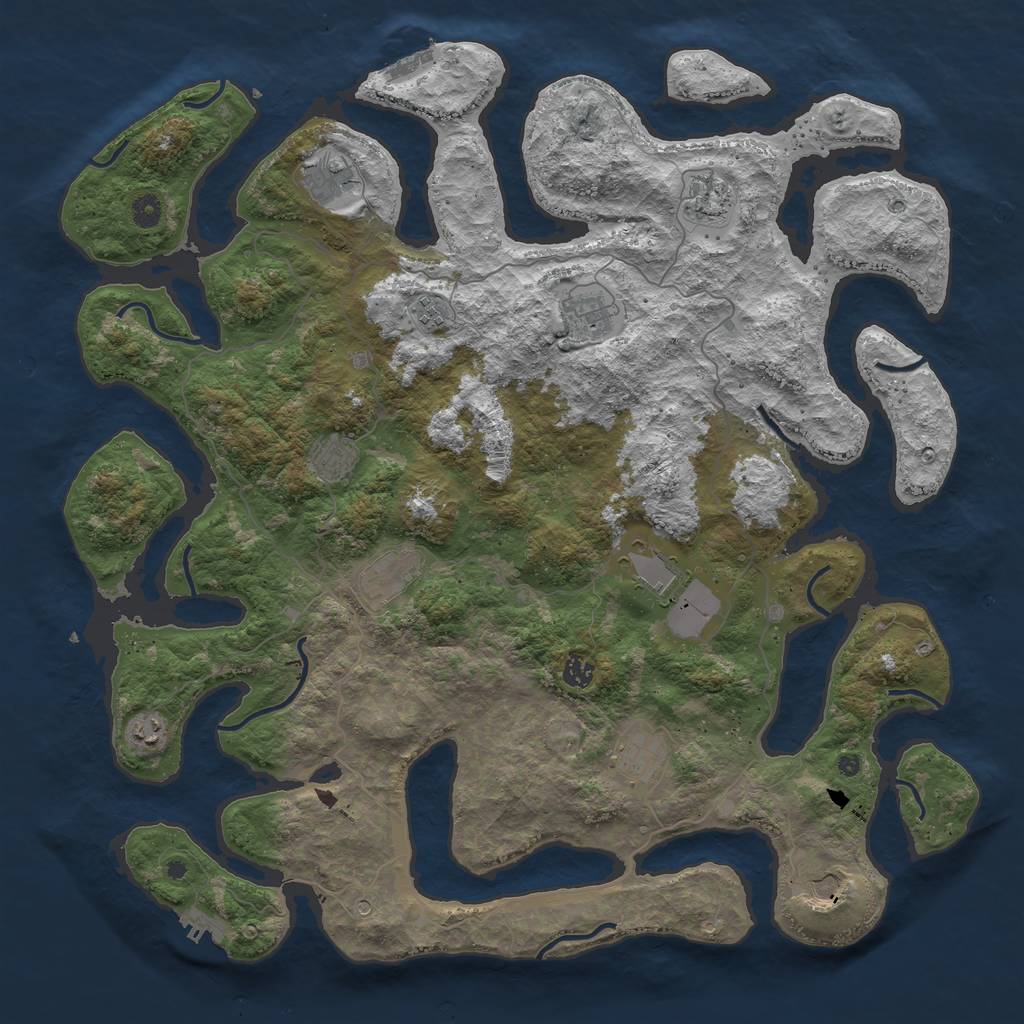 Rust Map: Procedural Map, Size: 4800, Seed: 6894352, 16 Monuments