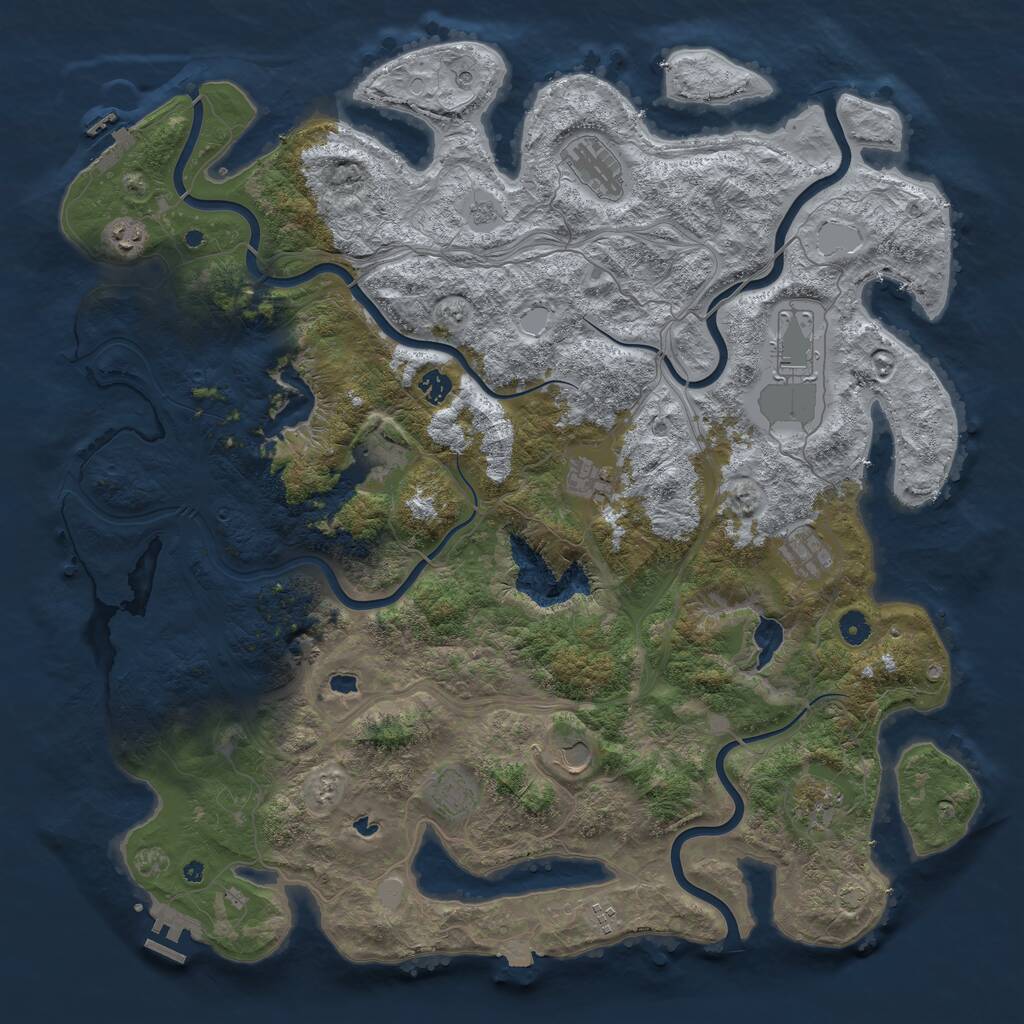 Rust Map: Procedural Map, Size: 4800, Seed: 6894352, 17 Monuments