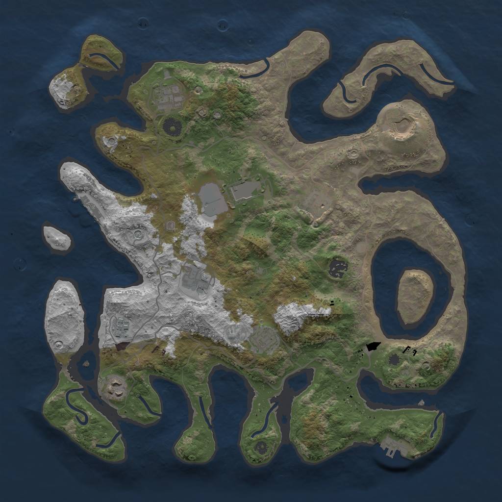 Rust Map: Procedural Map, Size: 4000, Seed: 8549697, 14 Monuments