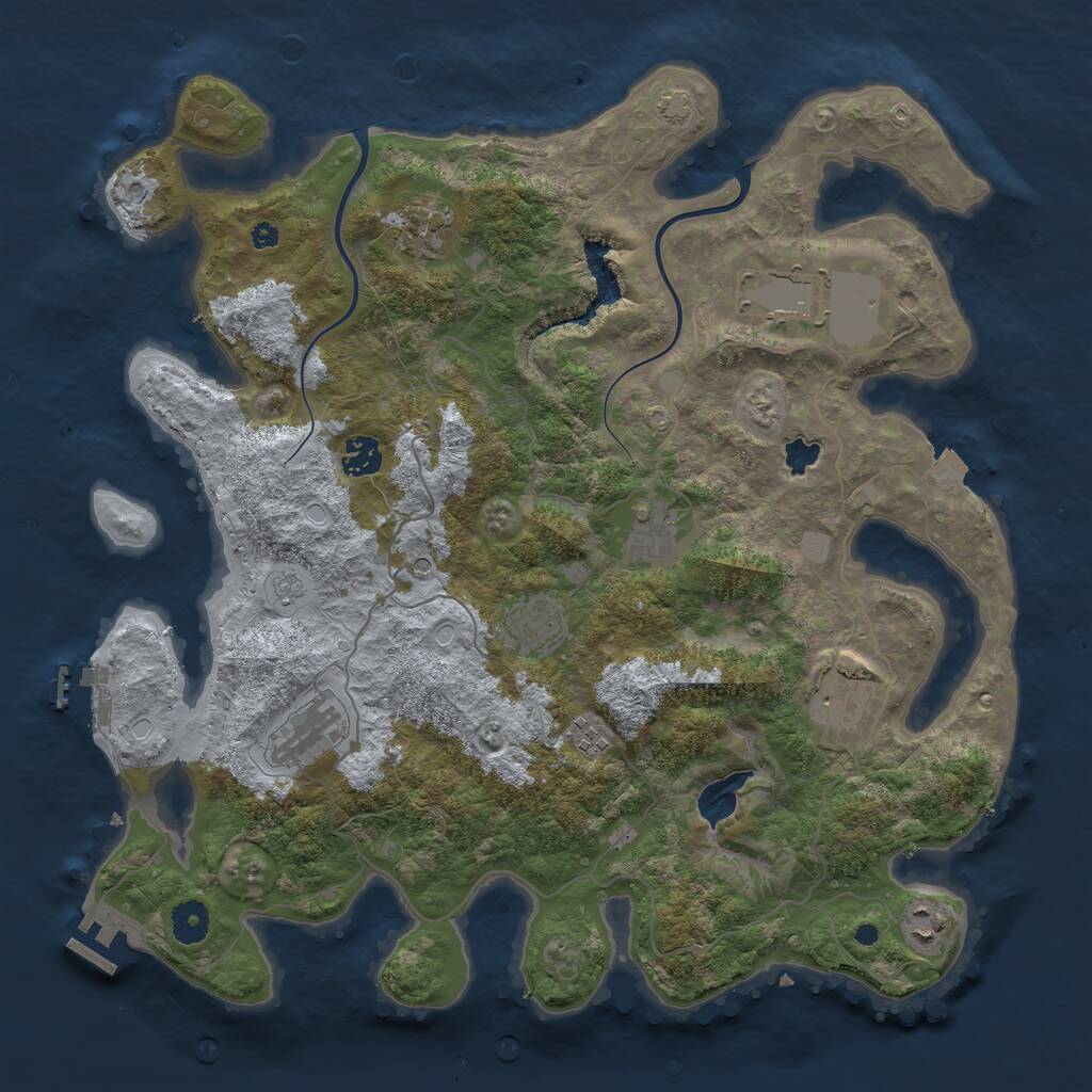 Rust Map: Procedural Map, Size: 4000, Seed: 8549697, 15 Monuments
