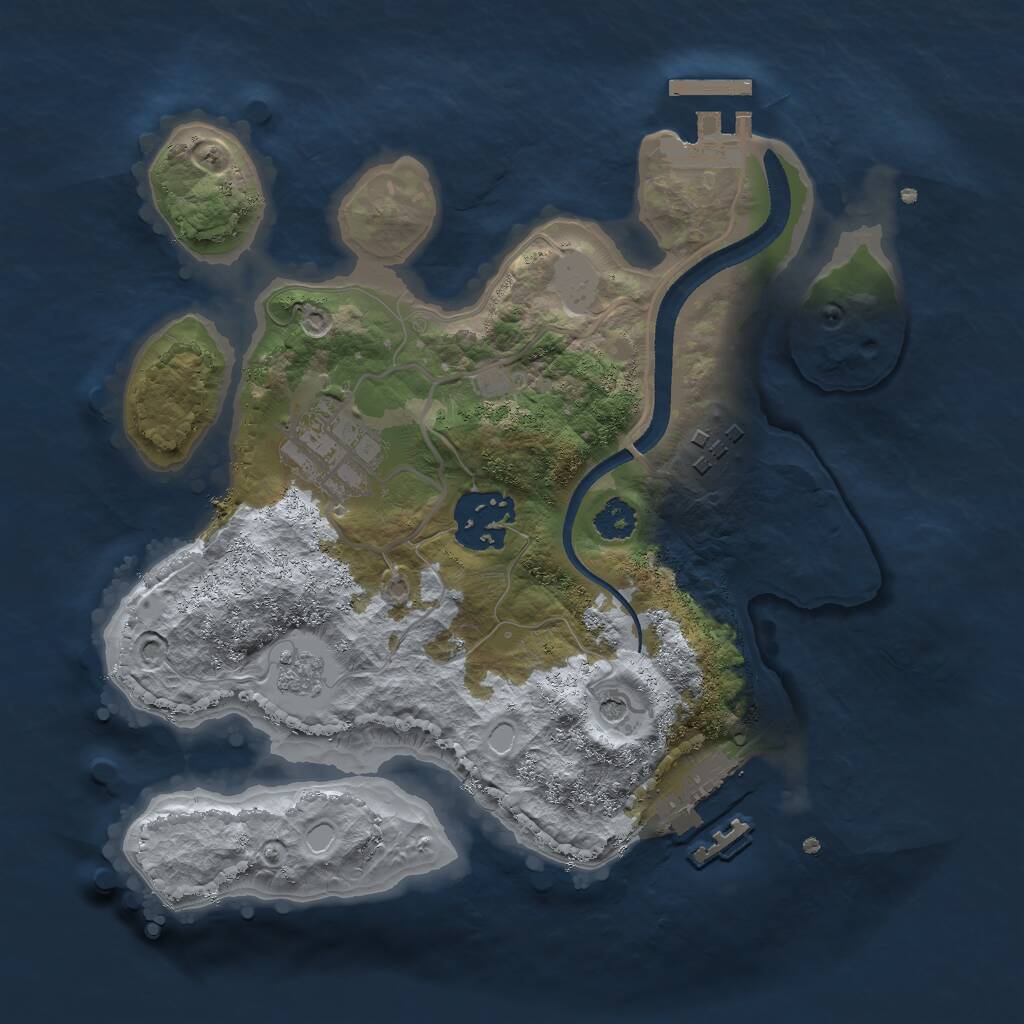 Rust Map: Procedural Map, Size: 2500, Seed: 1456, 8 Monuments