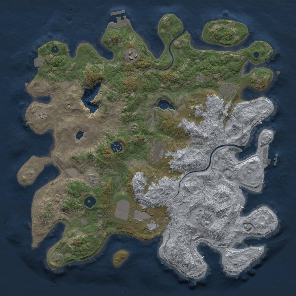 Rust Map: Procedural Map, Size: 4000, Seed: 9123173, 13 Monuments