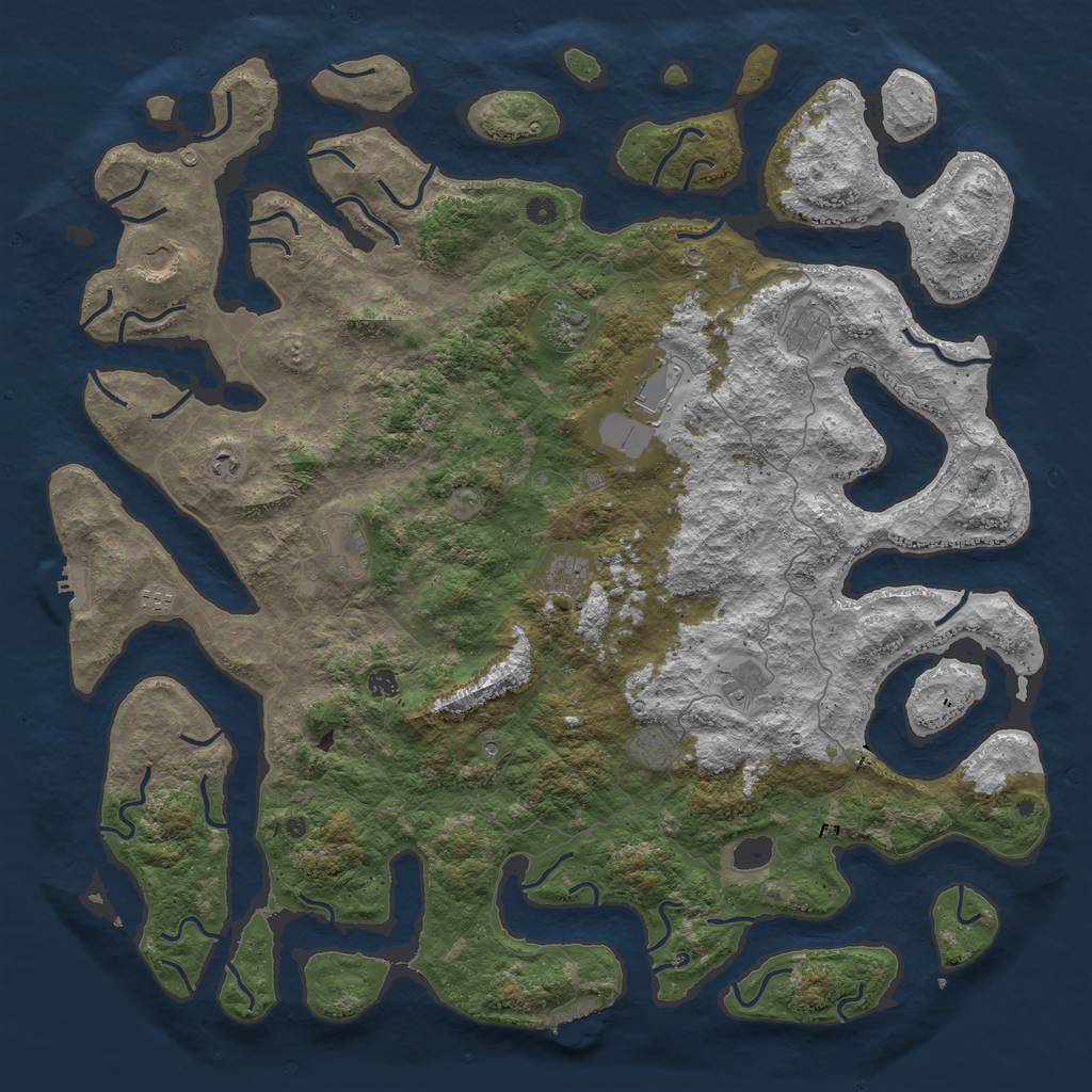 Rust Map: Procedural Map, Size: 5500, Seed: 69678934, 16 Monuments