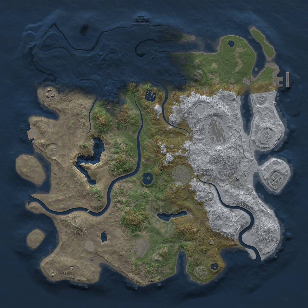 Rust Map: Procedural Map, Size: 4000, Seed: 89686432, 12 Monuments