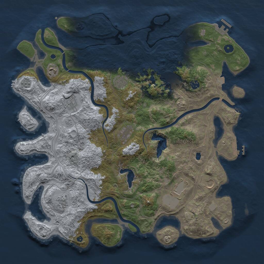 Rust Map: Procedural Map, Size: 4400, Seed: 2740017, 16 Monuments