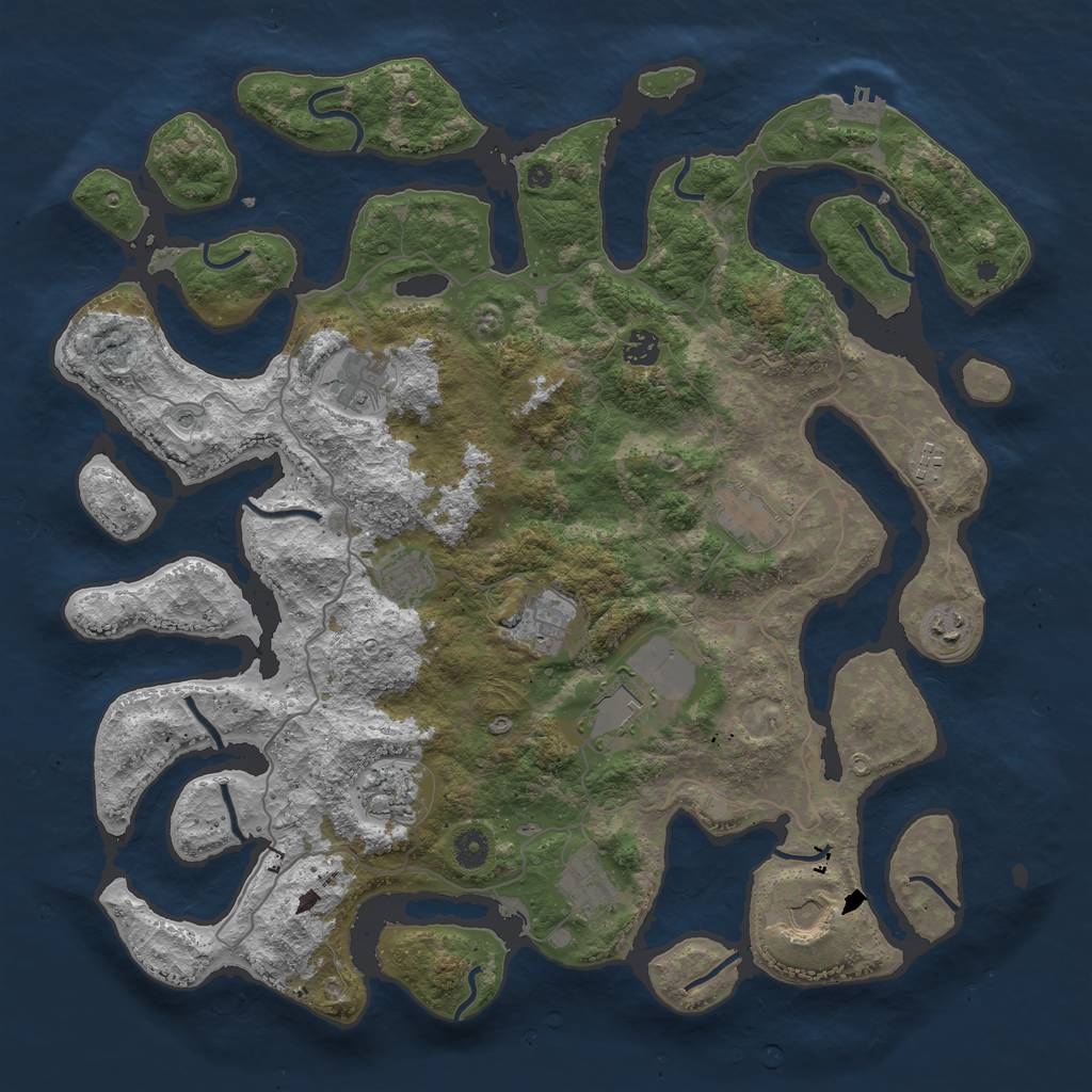 Rust Map: Procedural Map, Size: 4400, Seed: 2740017, 15 Monuments