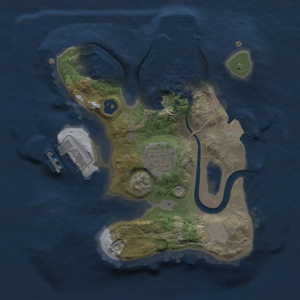 Rust Map: Procedural Map, Size: 2048, Seed: 43944, 5 Monuments