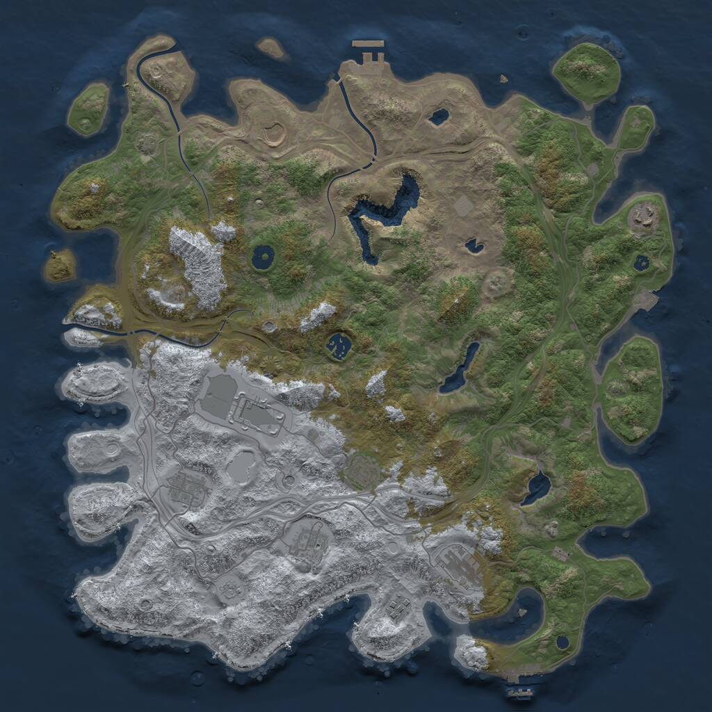 Rust Map: Procedural Map, Size: 4500, Seed: 733348211, 15 Monuments