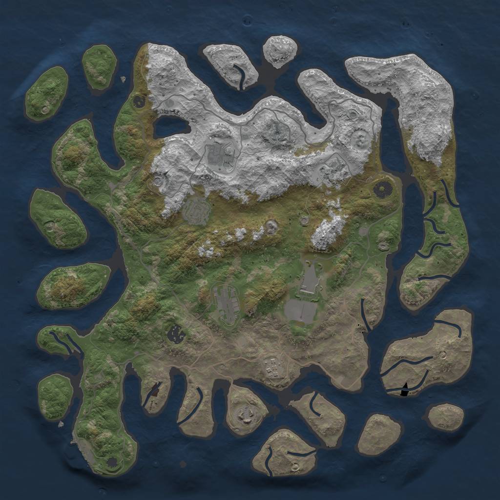 Rust Map: Procedural Map, Size: 4200, Seed: 7584221, 12 Monuments