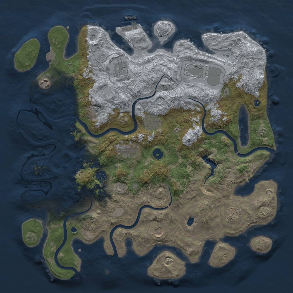 Rust Map: Procedural Map, Size: 4200, Seed: 7584221, 14 Monuments