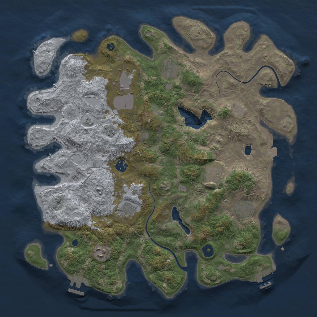 Rust Map: Procedural Map, Size: 4000, Seed: 8822211, 14 Monuments