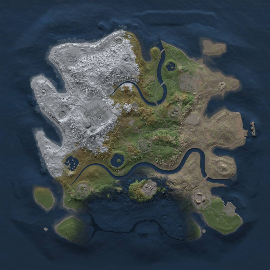 Rust Map: Procedural Map, Size: 3000, Seed: 908616942, 10 Monuments
