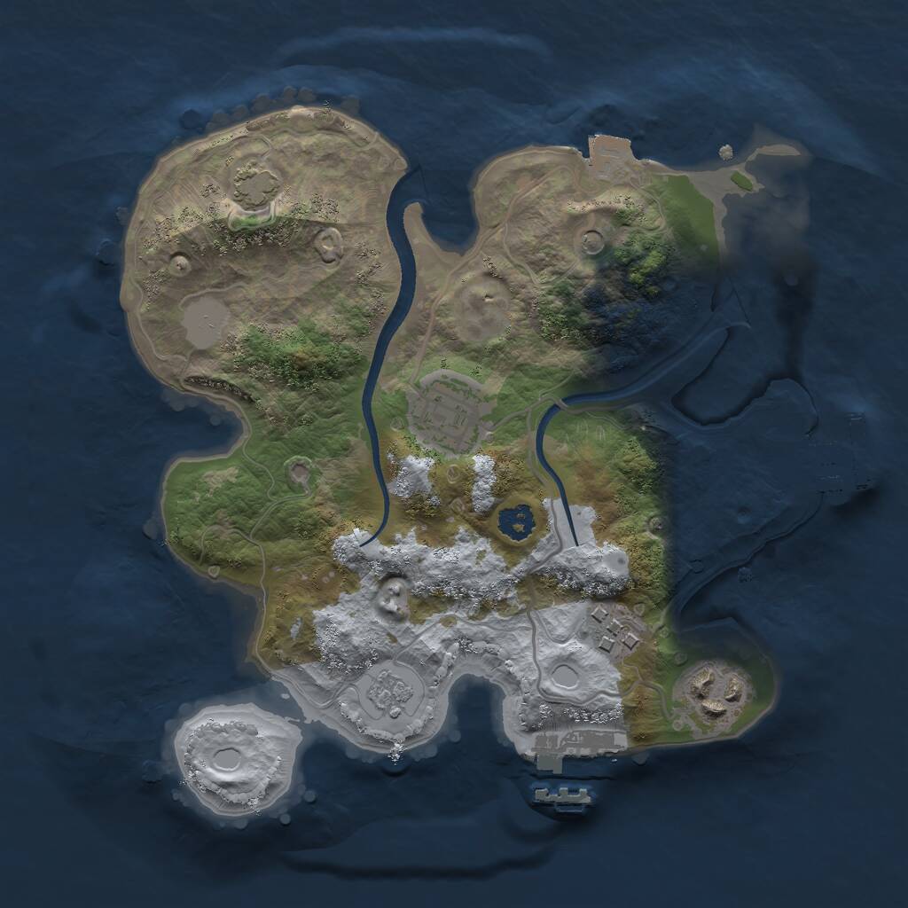 Rust Map: Procedural Map, Size: 2500, Seed: 207780, 9 Monuments