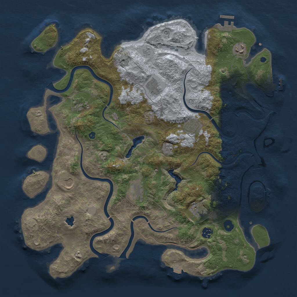 Rust Map: Procedural Map, Size: 4200, Seed: 10010, 15 Monuments