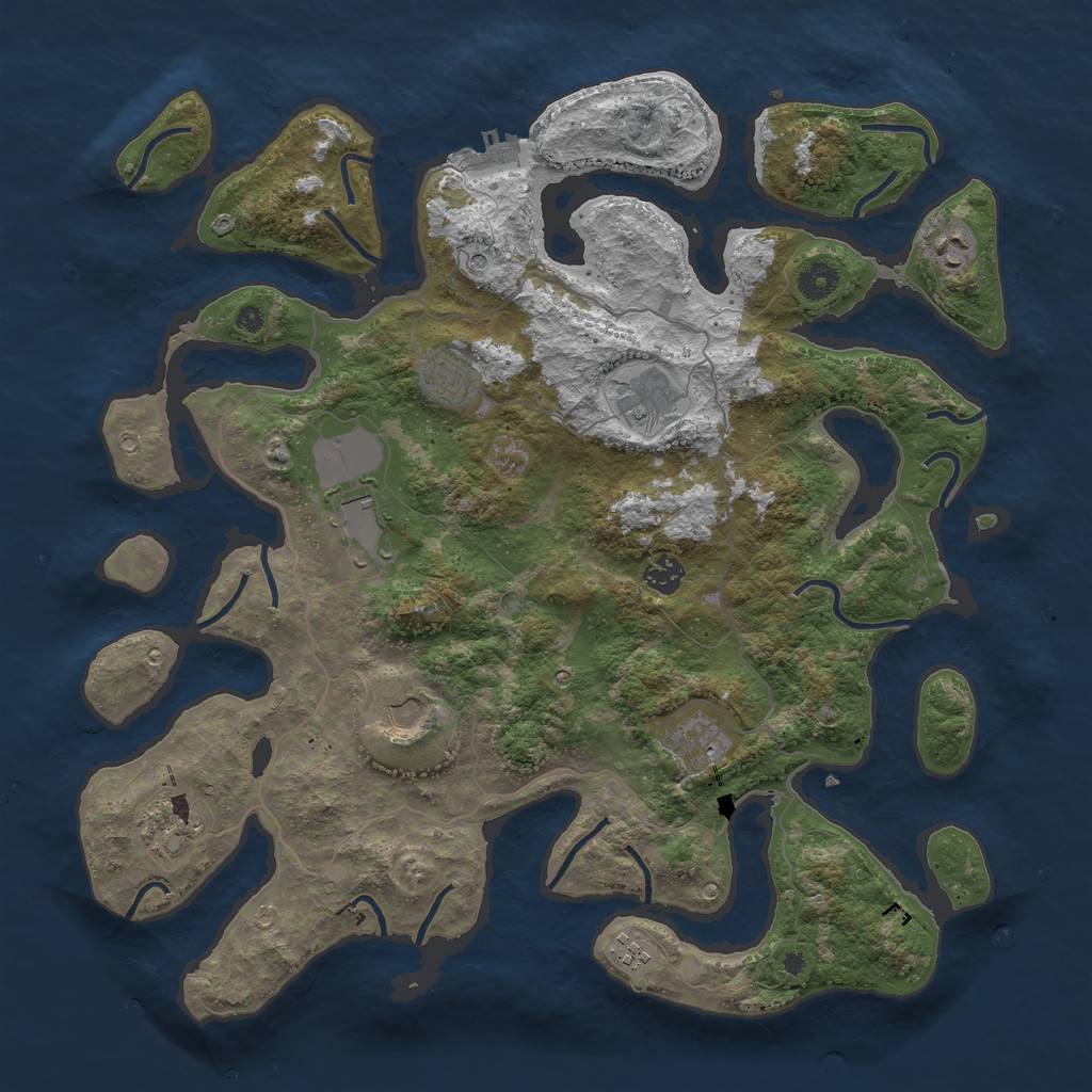 Rust Map: Procedural Map, Size: 4200, Seed: 10010, 13 Monuments