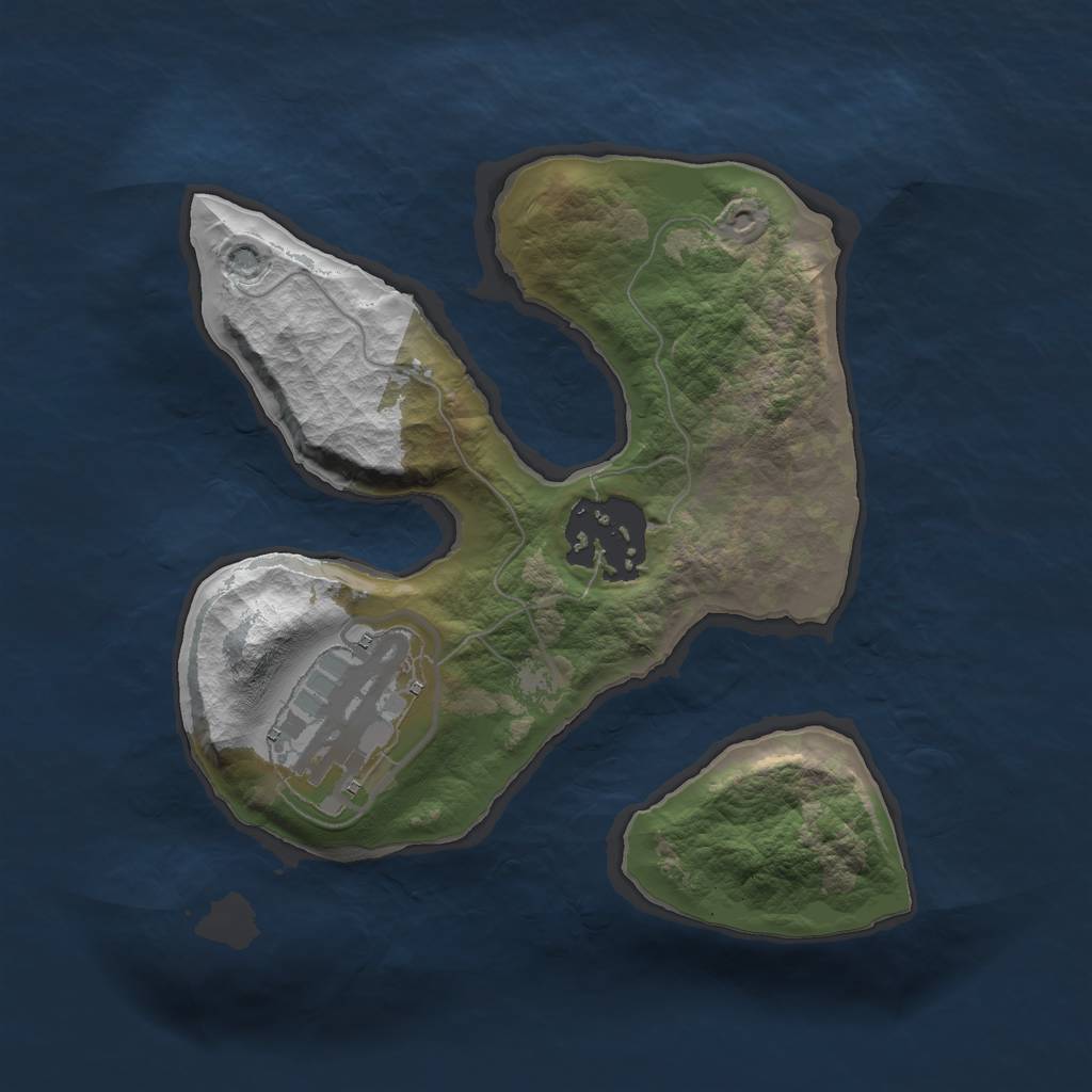 Rust Map: Barren, Size: 1900, Seed: 12, 4 Monuments